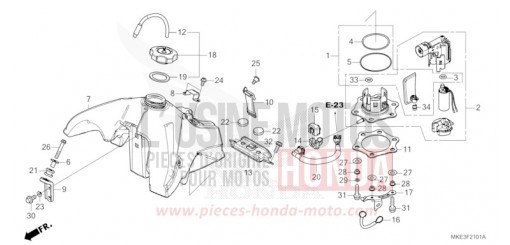 FUEL TANK (CRF450RX) CRF450RXH de 2017